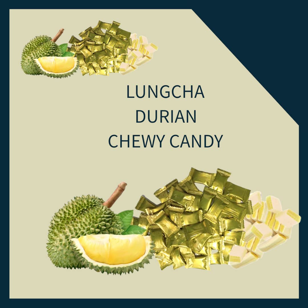 LUNGCHA DURIAN Toffee Flavors Fruit Candy, the product of Thailand 3.5 Oz (100 gram) (Durian)