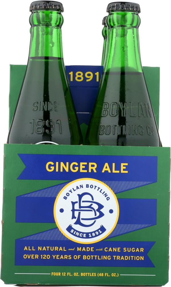 Boylan Bottling Pure Cane Sugar Soda Pop, Ginger Ale, 12 oz Glass Bottles (Pack of 12)