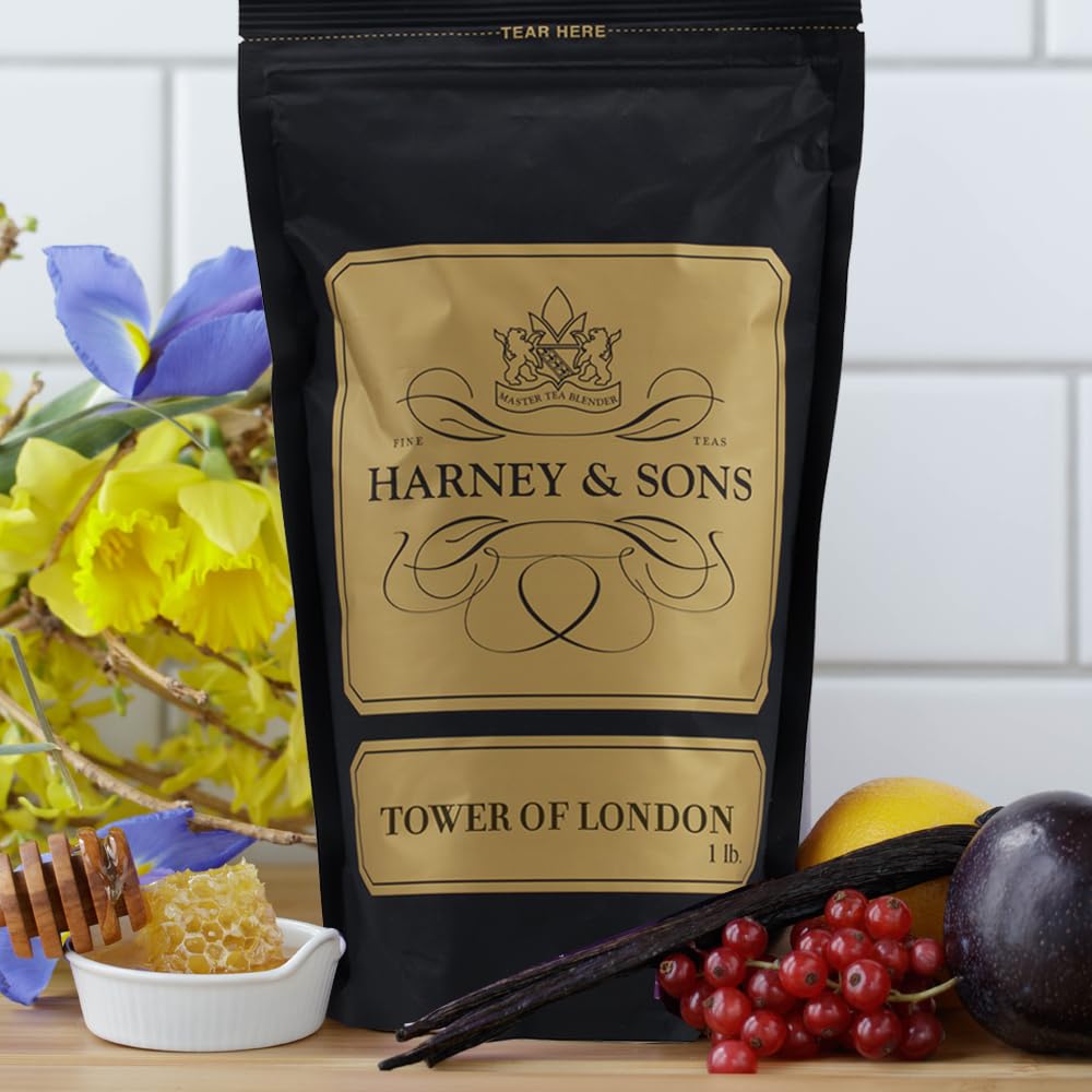 Harney & Sons Tower of London Loose Leaf Tea - Black & Oolong Blend with Vanilla Currant Caramel, 16 oz Bag