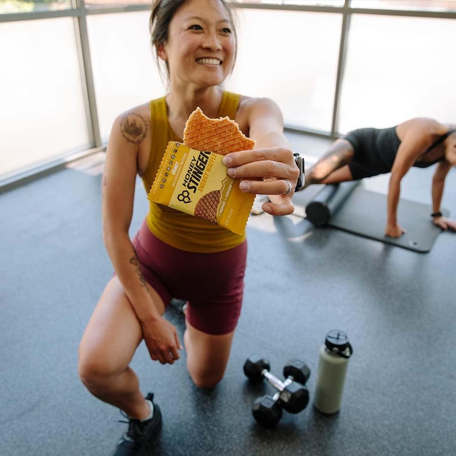 Honey Stinger Organic Peanut Butter Banana Waffle, Energy Stroopwafel for Exercise, Endurance & Performance, Sports Nutrition for Home & Gym, Pre