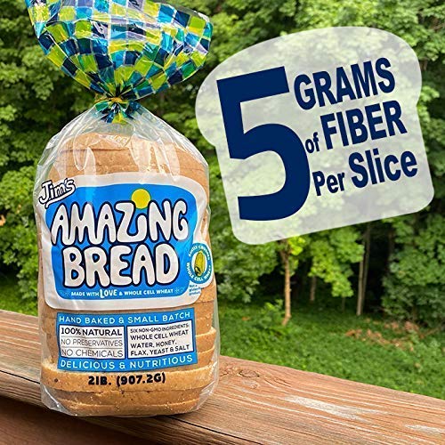 Jim's Amazing Bread/Sliced Whole Cell Wheat Bread 2lb / Gluten Inactive / 5g of Fiber/ 6 All-Natural Ingredients/Non-GMO/Delicious and Healthy (2
