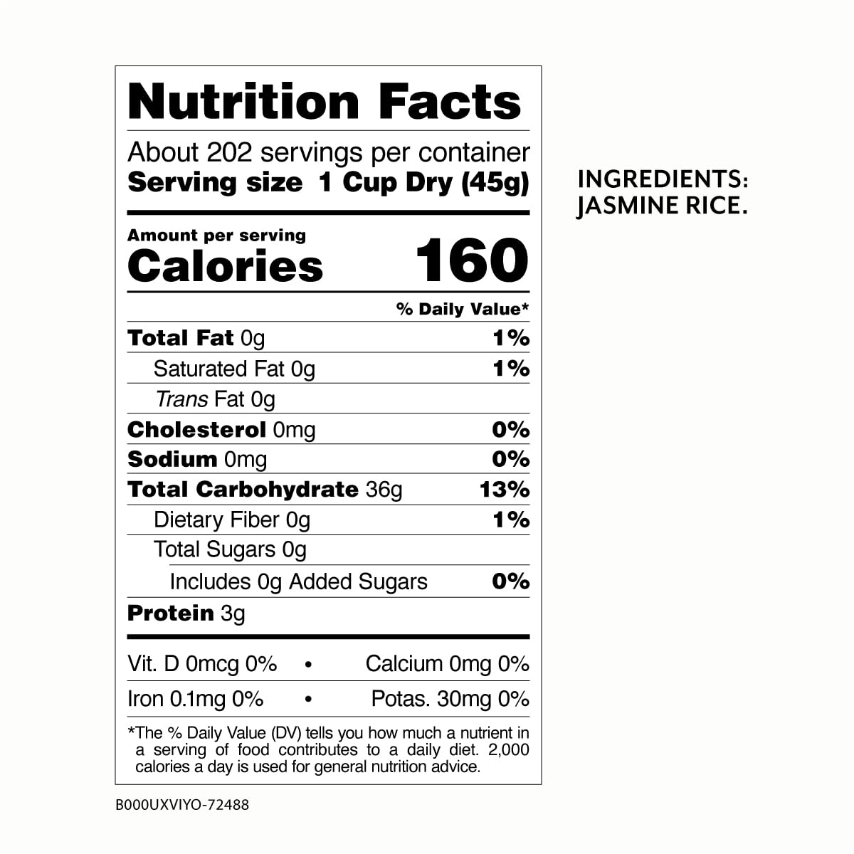 Roland Foods Fragrant Jasmine Rice from Thailand, 20 Lb Bag