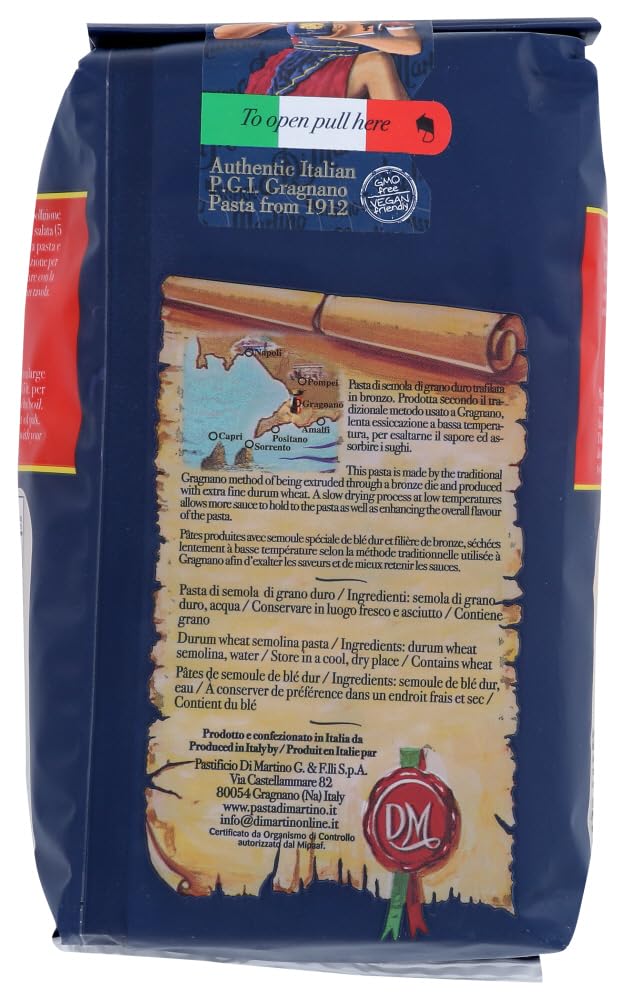 Pastificio G. Di Martino Elicoidali Pasta, Vegan Friendly, Kosher, Non-GMO, 1 Lb, 16 Ounce (Pack of 6)