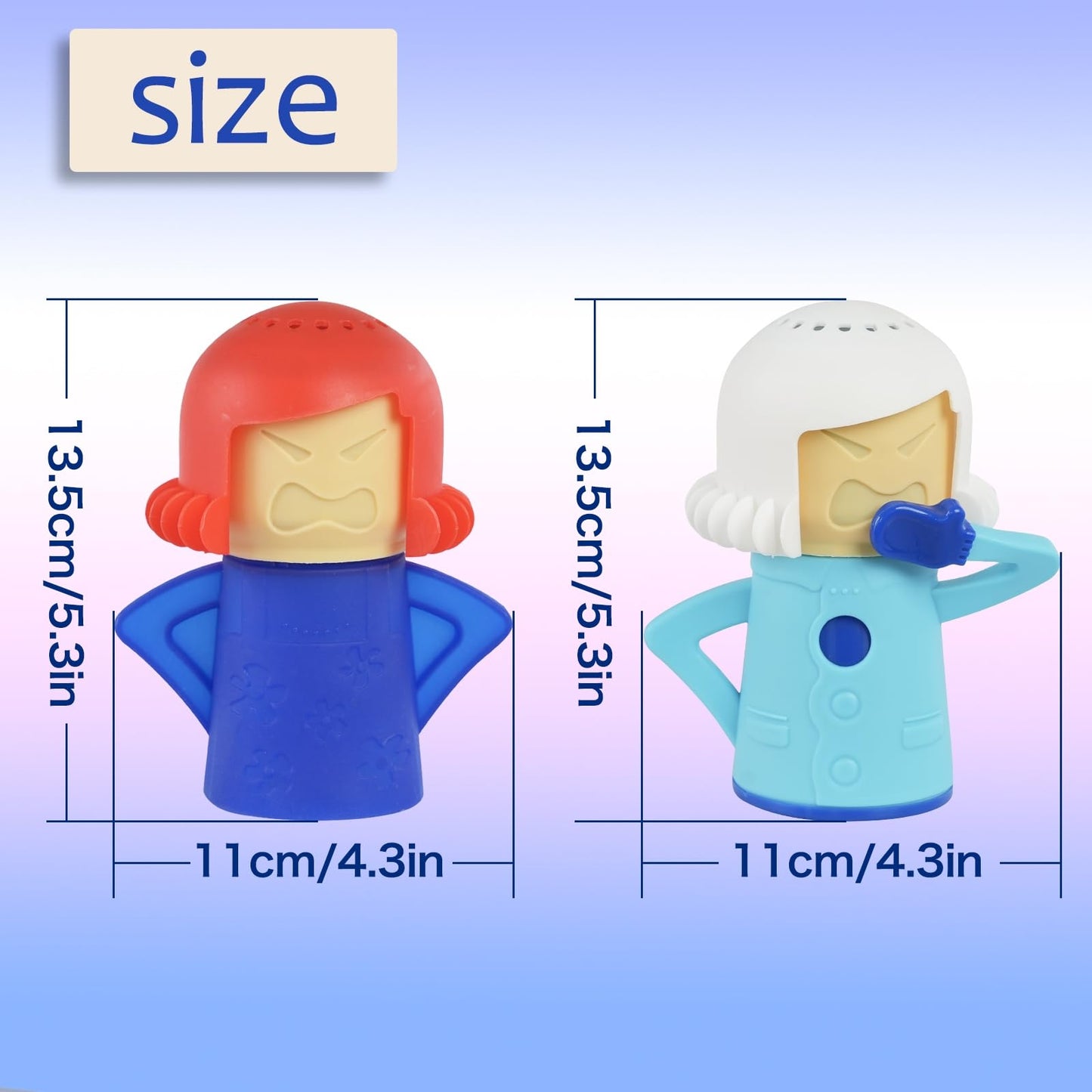 AUPLEX 5 PCS Angry Mama Microwave Cleaners & Cool Mama Fridge Odor Absorber, High temperature Steamer Cleaning Equipments, Refrigerator Moisture
