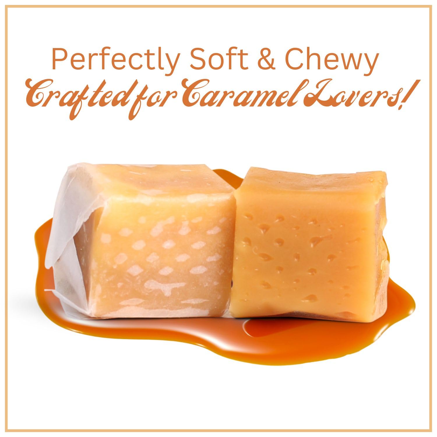 Butterscotch Caramel Squares Taffy Candy by Its Delish, 3 LBS Jumbo Container - Soft Caramels Candy Chews Individually Wrapped - Delicious Chewy