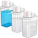 3 PCS Liquid Laundry Detergent Dispensers, 61oz Laundry Bead Dispenser, Clear Airtight Fabric Softener Container, Liquid Detergent Box for Laundry