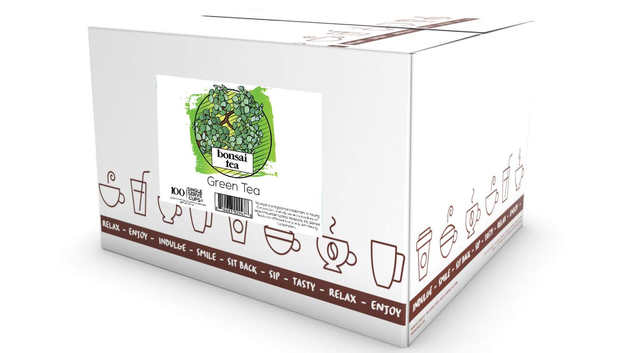 Bonsai Tea Co. Green Tea, Compatible with K Cup Brewers Including 2.0, 100 Count