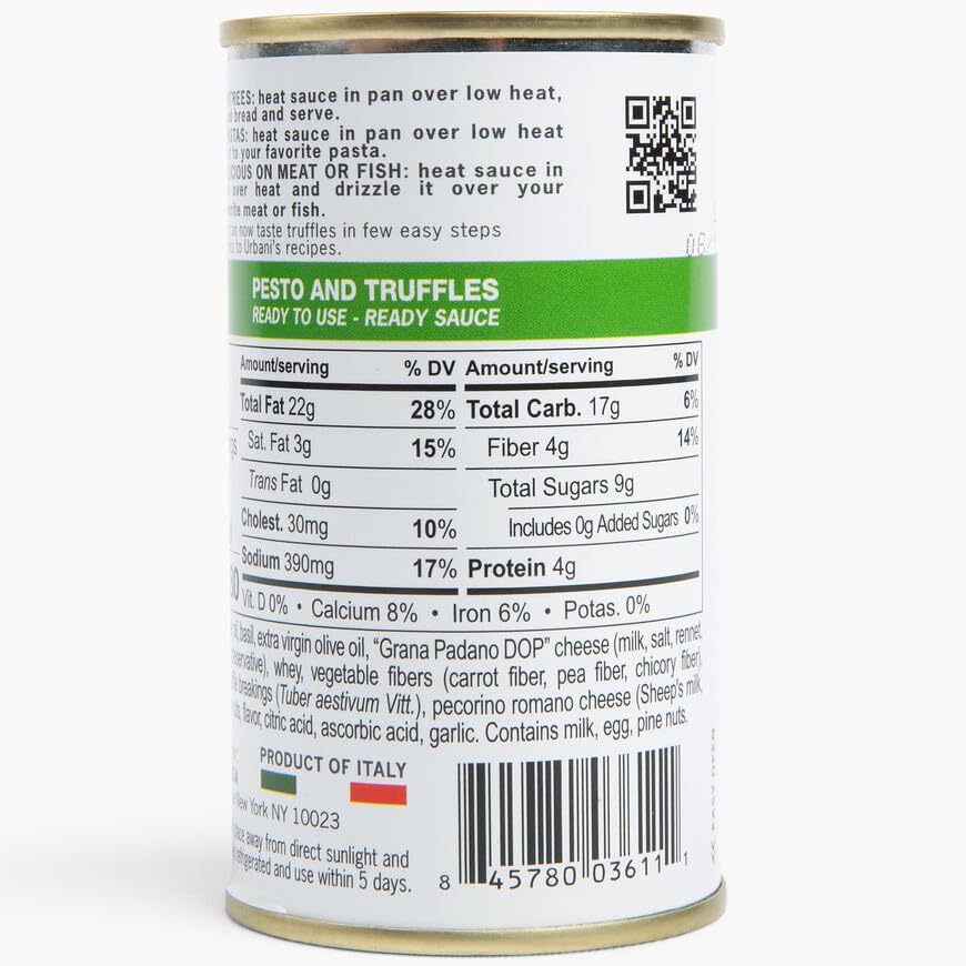 Pesto & Black Truffle Sauce 6.4oz, Italian for Pasta, Pizza, Meat & Fish
