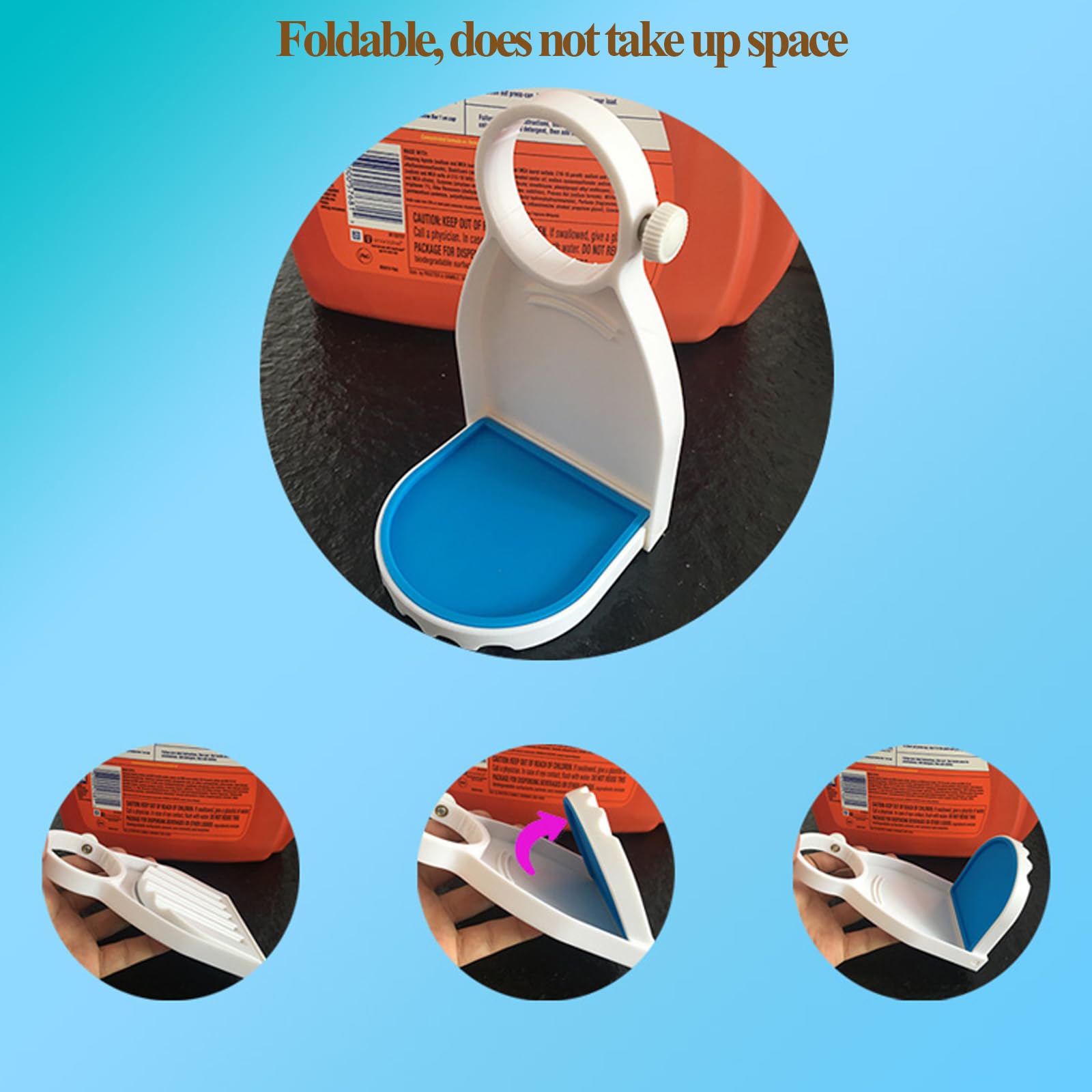 Laundry Detergent Station 2 Pack - Drip Catcher/Cup Holder Fits Most Bottles, No Leaks (3.5" x 3.5" x 5.9", White)