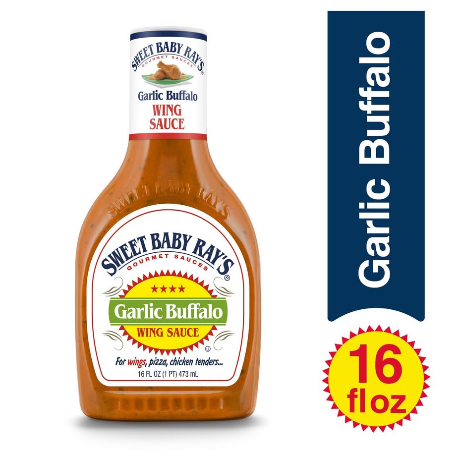 Sweet Baby Ray’s Garlic Buffalo Wing Sauce, 16 Fl Oz (Pack of 2)