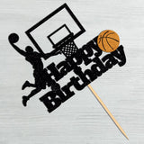 Basketball Happy Birthday Cake Topper-Basketball Themed Birthday Party Cake Decoration (Birthday)