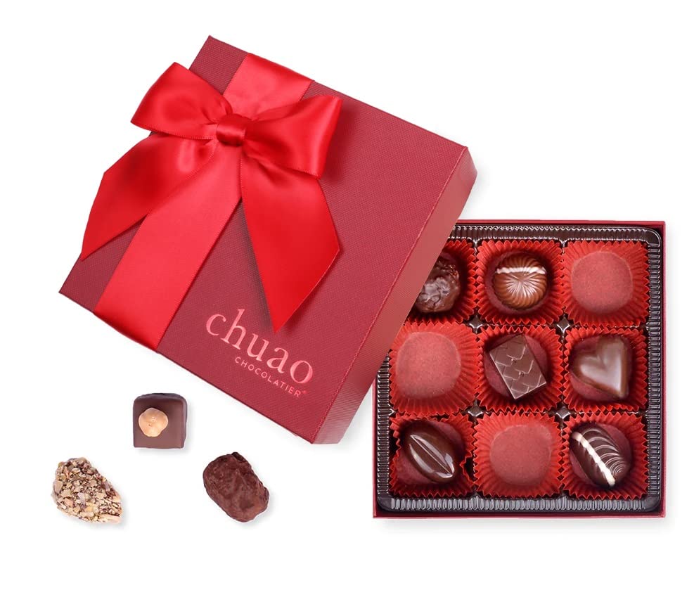 Chuao Chocolatier Chef's Favorites Bonbons Gift Box | Gourmet Assorted Dark & Milk Chocolate Artisan No Preservatives | For Gift Baskets, Christmas