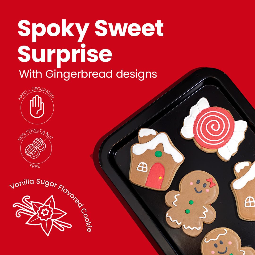 WANDERCRUMB | Gingerbread Cookies Gift Set | Hand-Decorated Christmas Cookies for Kids & Adults - 3 Pack Individually Wrapped | Christmas Cookie