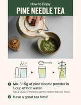 NICE WITCH'S Pine Needle Powder 8 oz (227g), 100% Korean Pine Leaf Powder for Tea, Caffeine-Free Herbal Tea, Smooth & Naturally Refreshing