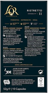 L'or Espresso Ristretto Intensity 11 Nespresso Compatible Coffee Capsules