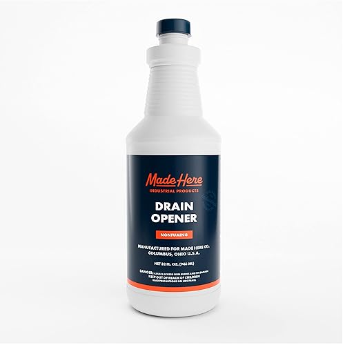 Made Here Co. - Quick-Acting Liquid Drain Opener - Dissolves Grease, Hair, Food & More - Prevents Plumbing Problems - Non-Fuming, No Acid or Bleach