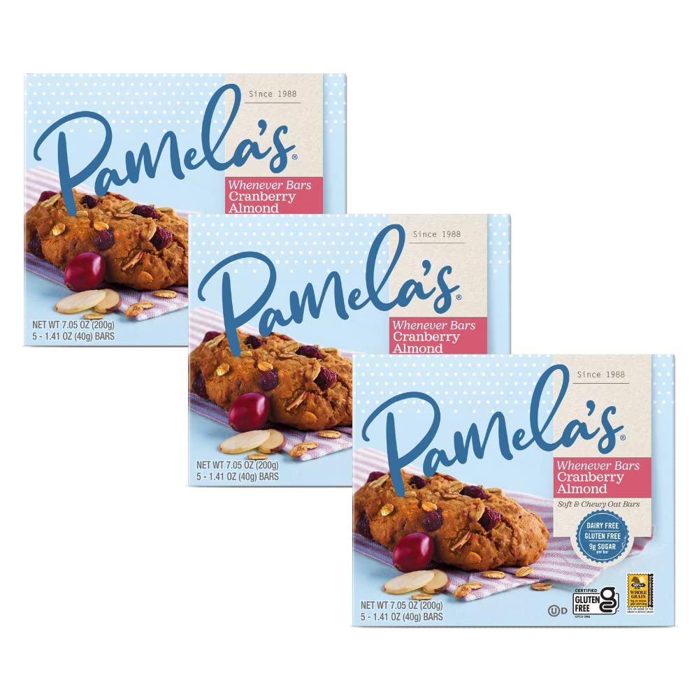 Pamela's Products Gluten Free Whenever Bars (Oat Cranberry Almond, Pack - 3)