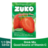 Zuko Instant Beverage Drink Mix, Flavor Strawberry, On the Go Powder, 2 Packs of 24 single Servings (0.9 oz each) 48 Total