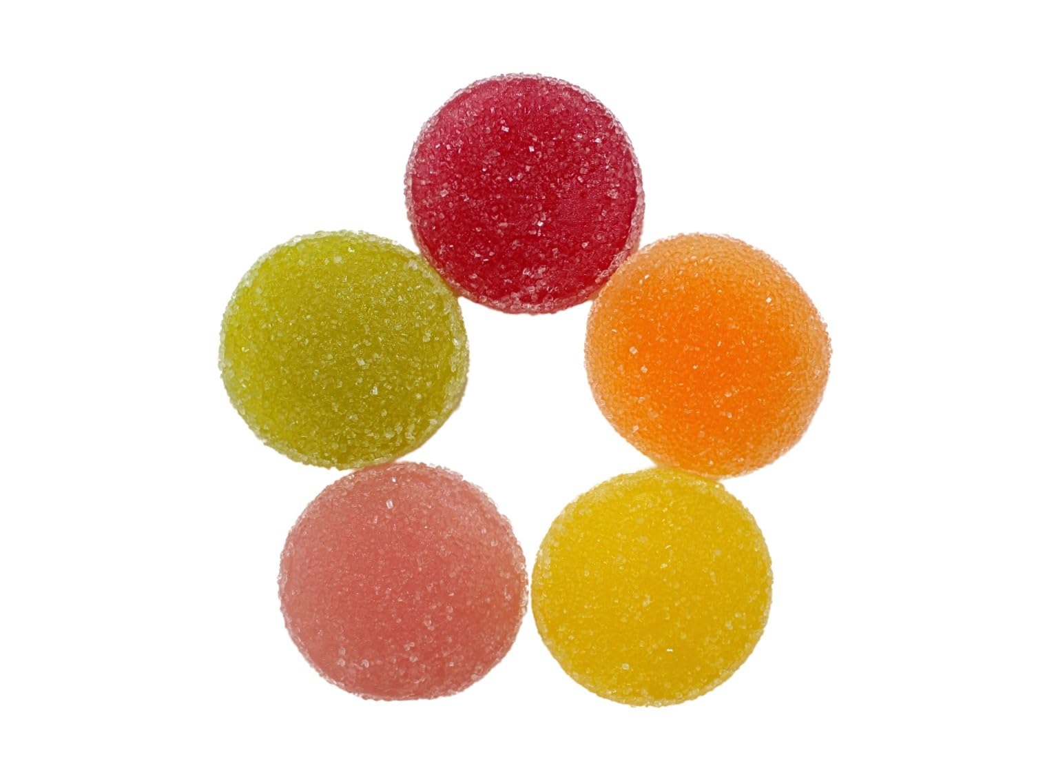 Queen City Candy Cave Bright Sunkiss Fruit Gems, Individually Wrapped Sugar Dusted Soft Gel Candy, Fruit Slice Flavored Jelly Gummies, 1 Pound