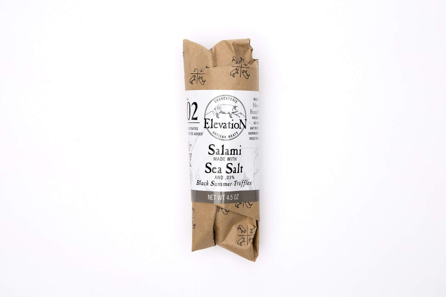 Elevation Artisan Meats, Black Truffle Sea Salt Salami, 4.5 oz
