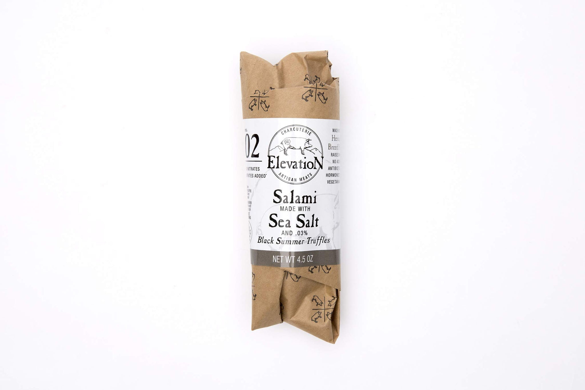 Elevation Artisan Meats, Black Truffle Sea Salt Salami, 4.5 oz
