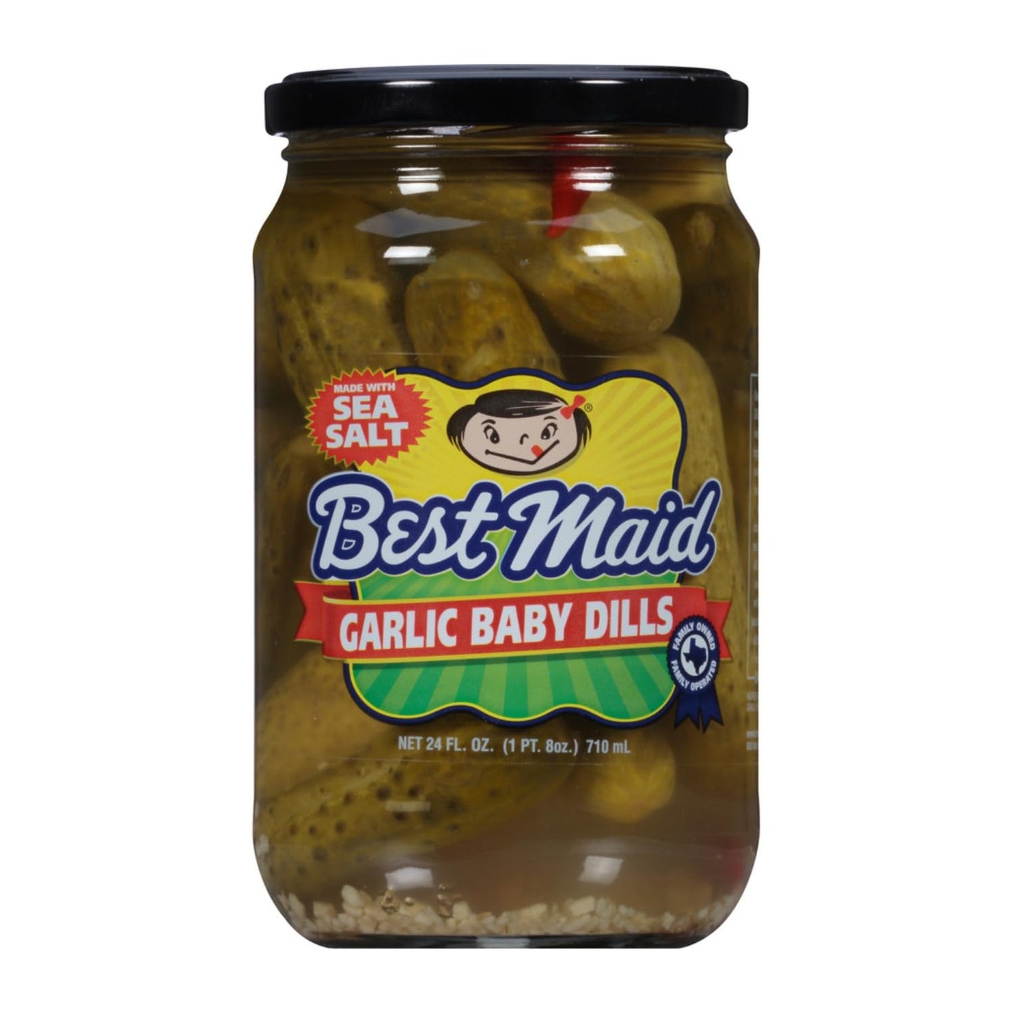 Best Maid Products - 24 Ounce Glass Jars Baby - Dill, Kosher, Hamburger Slices, Garlic Bites, Habanero Chips, & Xtreme Hot Pickles (2 Pack, Garlic