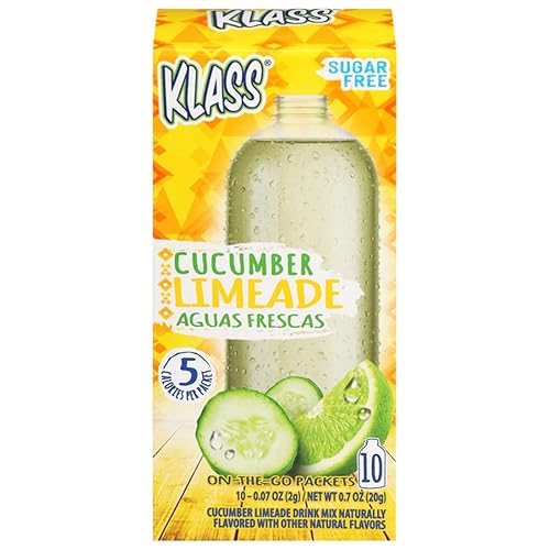 Klass, Aguas Frescas Cucumber Limeade On The Go Packets, 10-.07 Oz