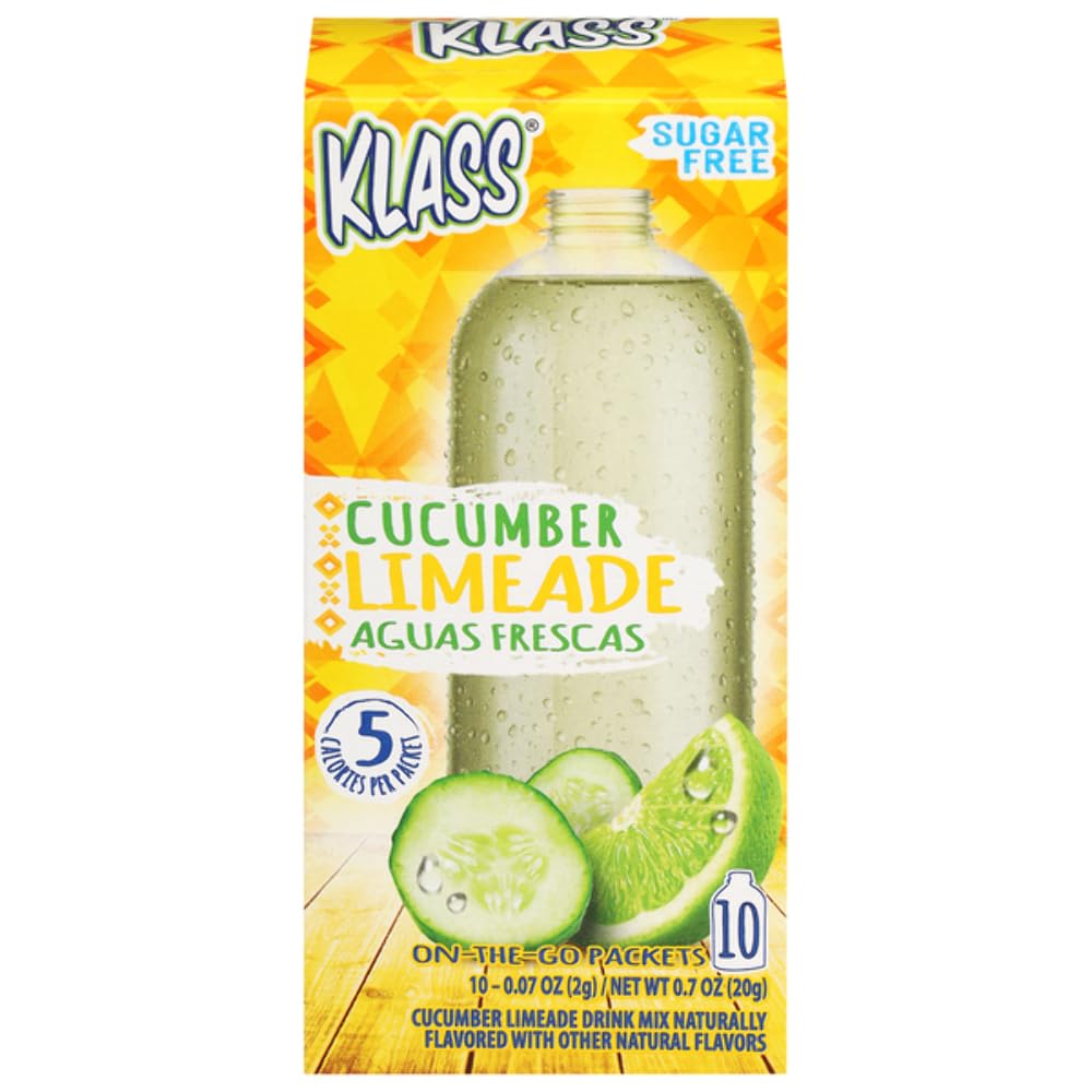 Klass, Aguas Frescas Cucumber Limeade On The Go Packets, 10-.07 Oz