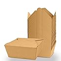 NovaHF 50 PCS 30 Oz Microwave Safe Kraft Paper Takeout Containers - Leak & Oil Resistant Disposable Lunch Boxes for Home Restaurant & Party Gatherings