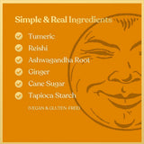 Chimes Tranquil Turmeric Adaptogen Ginger Chews Candy 1-Pound Bag - (With Ashwagandha, Reishi and Turmeric with Curcumin)