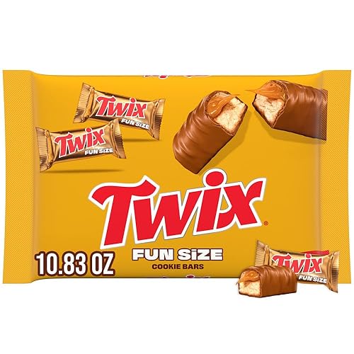 Twix, Fun Size Caramel Cookie Milk Chocolate Bars Individually Wrapped Party Candy Chocolate Candy Bars, 10.8 Ounce