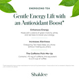 Shaklee Energizing Tea Green Matcha Flavor - Antioxidant-Rich Blend of Green Matcha, White, and Red Teas for Gentle Energy Lift - Energy Boost