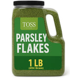 Toss European Dried Parsley Flakes Bulk 16 OZ -Medium Cut Parsley Seasoning - Great Addition to Cooking,Soups, Salads and Baking - Great Source