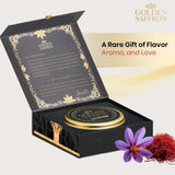 Golden Saffron Luxtury Gift Box, Premium All Red Saffron Threads, Grade A+ Super Negin, Perfect For Any Occasions Non-GMO Verified for Tea, Paella