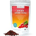 powbab Dried Rose Hips - 100% Organic Wild Rosehip Cut & Sifted. Premium Rosa Rubiginosa. Bulk Seedless Whole Dried Organic for Rose Hip Tea. No Added