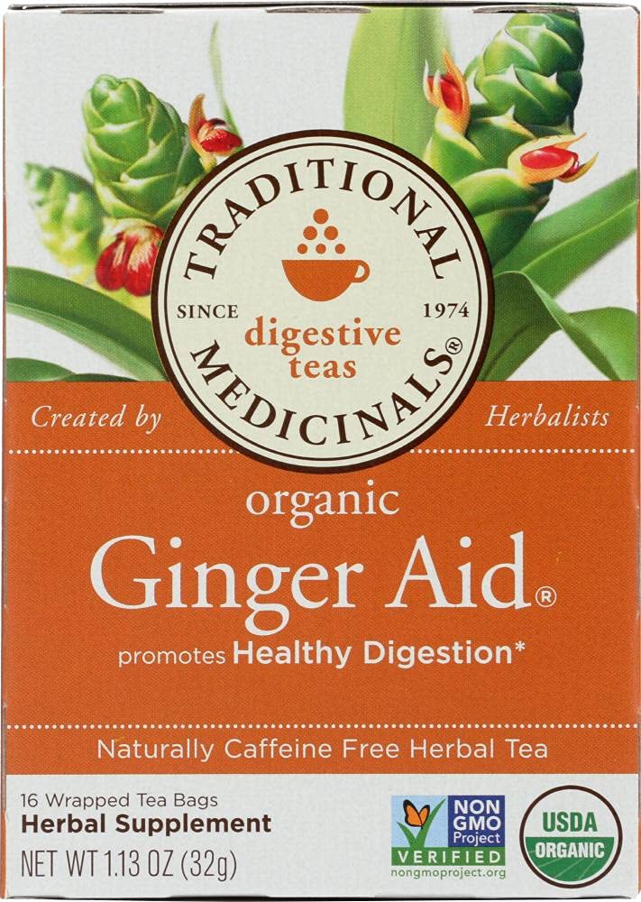 Traditional Medicinals Organic Ginger Aid Herbal Tea, Promotes Healthy Digestion, (Pack of 1) - 16 Tea Bags