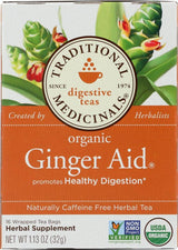 Traditional Medicinals Organic Ginger Aid Herbal Tea, Promotes Healthy Digestion, (Pack of 1) - 16 Tea Bags