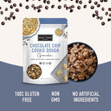 Safe + Fair Chocolate Chip Cookie Dough Granola - Gluten-Free, Dairy-Free & Vegan Snack - Allergen-Free, Non-GMO, and No Artificial Ingredients - 12oz