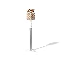 Curio Home Goods Ionic Bottle Brush, Magnetized to Stand Upright, Stainless Steel with Replaceable Head, Silver