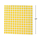 Yellow Gingham Disposable Paper Napkins (48 per set) Party Supplies