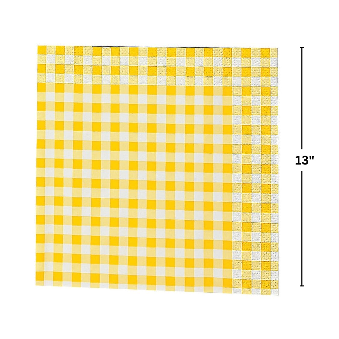 Yellow Gingham Disposable Paper Napkins (48 per set) Party Supplies