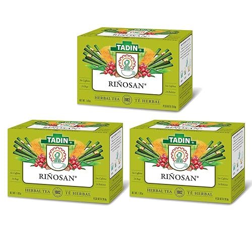 Tadin Riñosan Herbal Tea Blend. Aids Gastrointestinal and Urinary Health. Caffeine Free. 24 Bags. 1.01 oz. Pack of 3