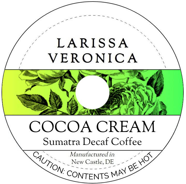 Cocoa Cream Sumatra Decaf Coffee (Single Serve K-Cup Pods) (Gourmet, Naturally Flavored, Whole Coffee Beans) (12 pods, ZIN: 572206)
