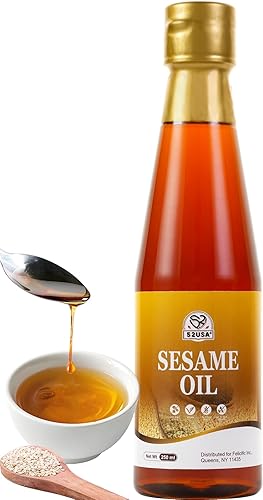 52USA Sesame Oil, Toasted Sesame Oils, Sesames Oil Cooking, 8.45 Fl Oz (250 ml)-Premium Toasted Sesame Seed Oil, Aromatic & Nutty Flavor, 100% Pure