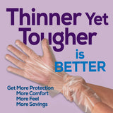 Protospheric Disposable Gloves - Stretch Poly Tough Cleaning Gloves - Non Latex - Clear Nitrile, Vinyl, Latex and Powder Free