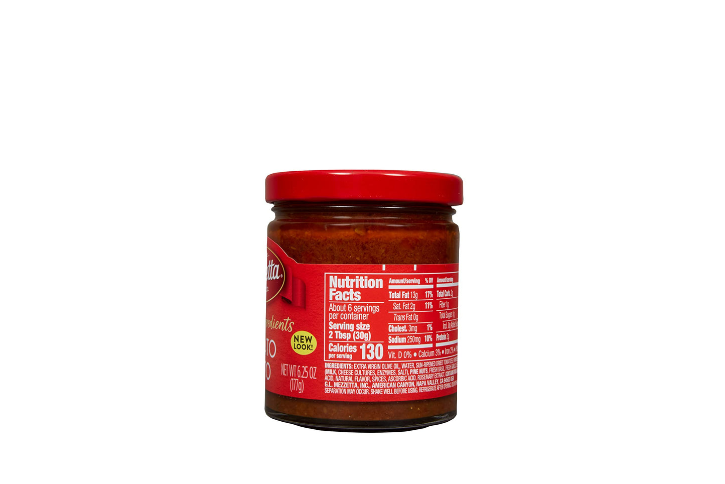 Mezzetta Artisan Ingredients Tomato Pesto 6.25 Ounce Jar - Sun-Dried Tomatoes & Extra Virgin Olive Oil with Parmesan, Pine Nuts & Fresh Basil