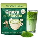 Grab’a Matcha Organic Instant Matcha Green Tea Powder with Prebiotics, Unsweetened, Easy to Make Matcha Latte Mix, Gift for Tea Lovers, 30 Servings