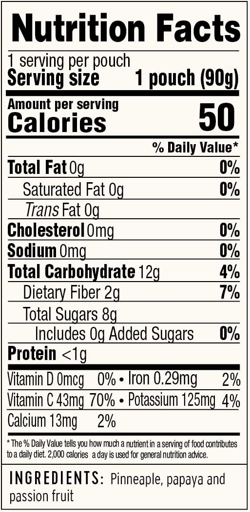 Golden Farms Tropical Pouches, Low Ingredient Healthy Snacks (Pack of 4), 100% Pure Fruit, No Added Sugar, Vegan, Gluten-Free, Kosher, Non-GMO Squeeze