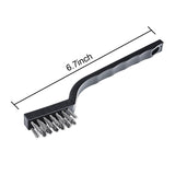 Sunmns 20 Pieces Mini Handle Stainless Steel Wire Bristles Brush Set for Cleaning Welding Slag, Stain and Rust (Silvery)