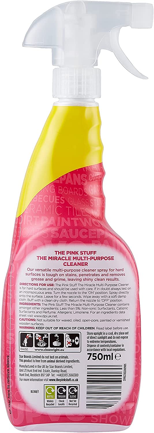 Pink stuff The Miracle Multi-Purpose Cleaner 750ml Spray WHIGT, 26 Fl Oz (3)